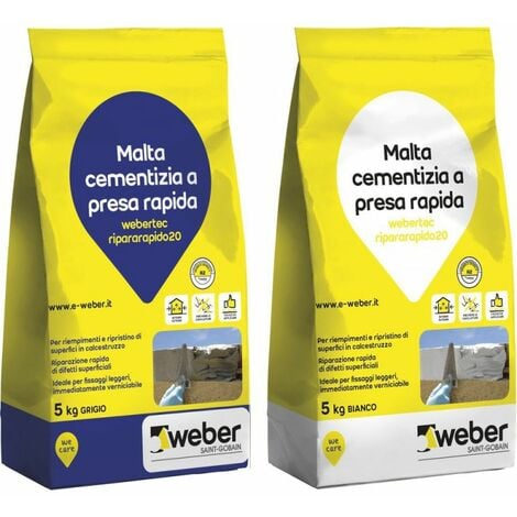 WEBER SAINT GOBAIN Webertec ripararapido20 malta tixotropica grigio sacco kg 5