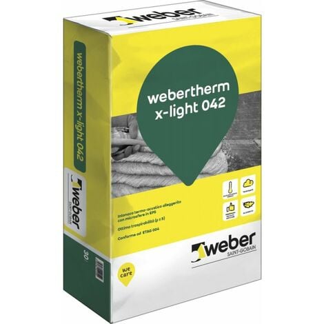 WEBER SAINT GOBAIN Webertherm x-light 042 intonaco isolante sacco lt 30