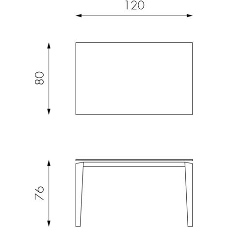 Webmarketpoint – Table extensible 120-170 cm – Plateau en céramique sur verre trempé marbre anthracite – Largeur 80 cm – Hauteur 76 cm