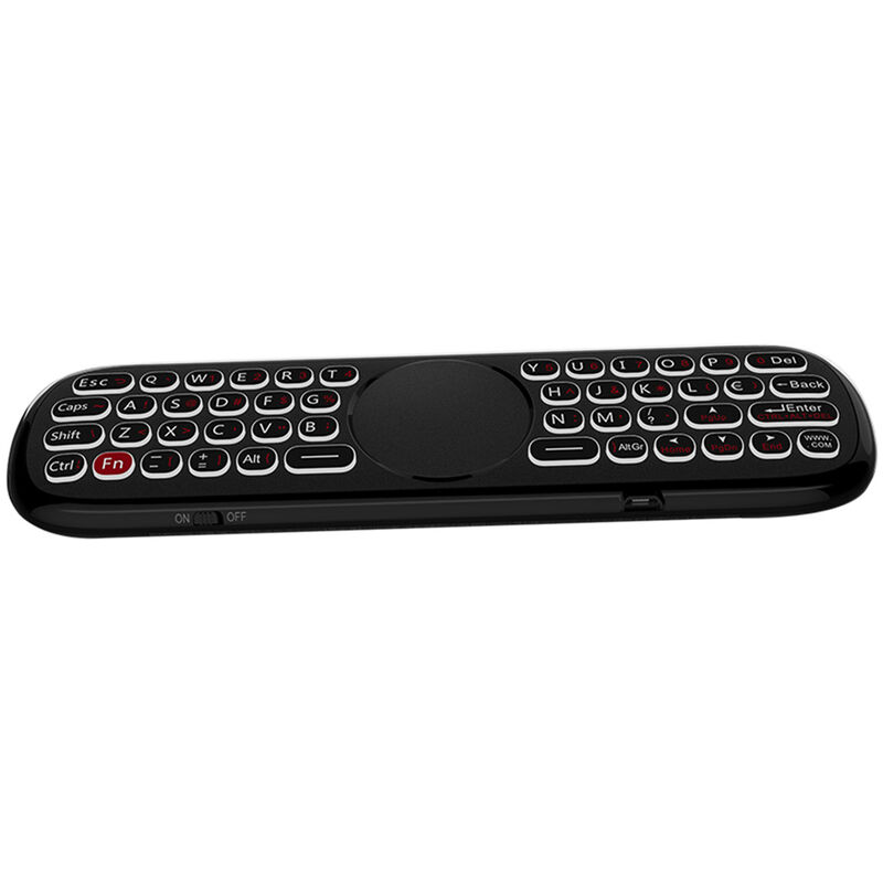 

Wechip W2 Pro Air Mouse Microfono de control remoto por voz 2.4G Mini teclado inalambrico Giroscopio para Smart Android TV Box Mini PC, Negro