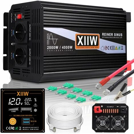 1000w reiner Sinus-Wechselrichter Dc12V zu AC110 220V Spannungswandler Auto  Home Elektronischer Off-Grid-Stromwandler