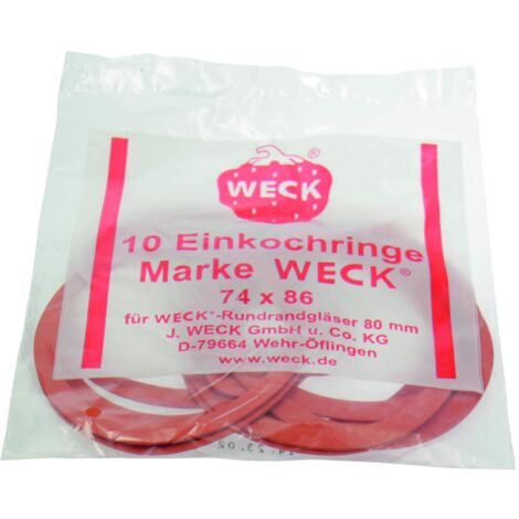 Weck 10074 - Guarnizioni per i vasetti con il diametro di 80 mm - Confezione da 10 pezzi