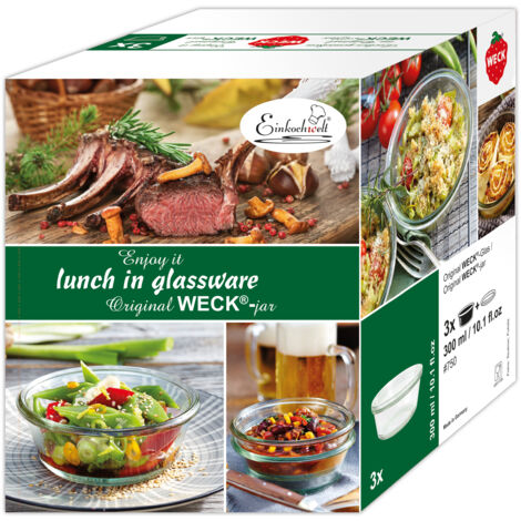 Weck Gourmetglser 300 ml 3er Karton (Gourmetglser für Salate) 19815