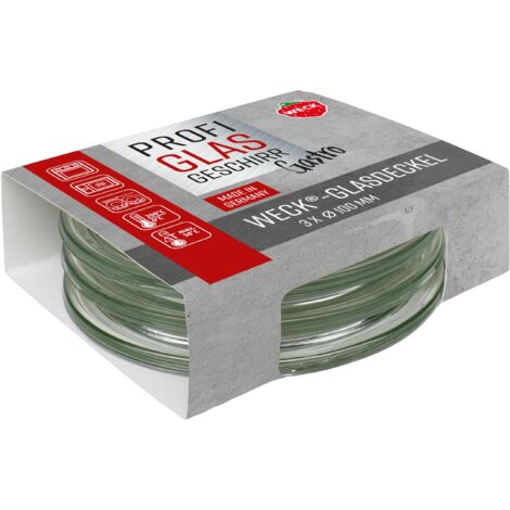 Weck Set di 3 coperchi gourmet da 100 mm (creazioni perfette, adatti al forno, lavabili in lavastoviglie, stabilità, bicchieri gourmet, coperchio) 76130