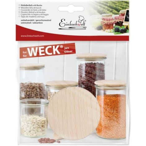 Weck Wooden Lid 60mm Beech Marca