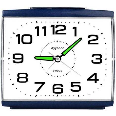 Wecker Analog Ohne Ticken,Seniorenwecker mit Schlummerfunktion,Nachtlicht,Lauter Alarm,Großes Zifferblatt Quarzwecker,Wecker Schlafzimmer(Blau)