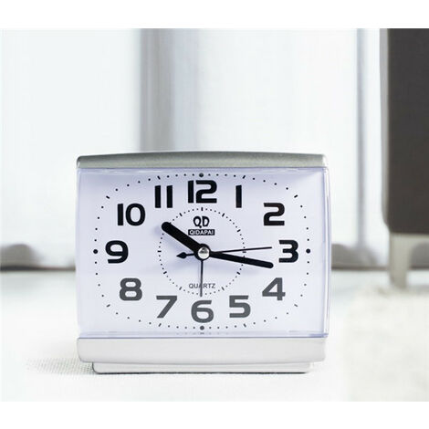 Quarz Reise-Wecker blau kompakt mit analogem Uhrwerk mini Uhr hellblau 