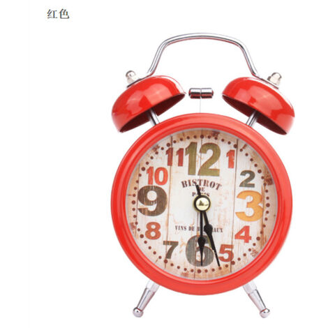 Wecker fürs Schlafzimmer, klassischer, ultraleiser Retro-Quarz-Wecker aus Metall mit Hintergrundbeleuchtung für Schreibtisch, Kleiderschrank, Nachttisch, Reisen