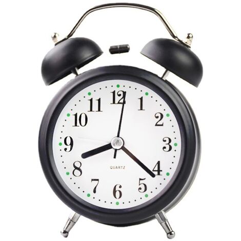 Wecker fürs Schlafzimmer, klassischer, ultraleiser Retro-Quarz-Wecker aus Metall mit Hintergrundbeleuchtung für Schreibtisch, Kleiderschrank, Nachttisch, Reisen