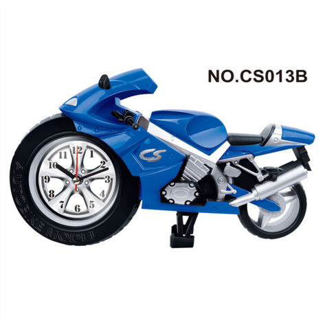Wecker im Motorrad-Design für Kinder (Blau)