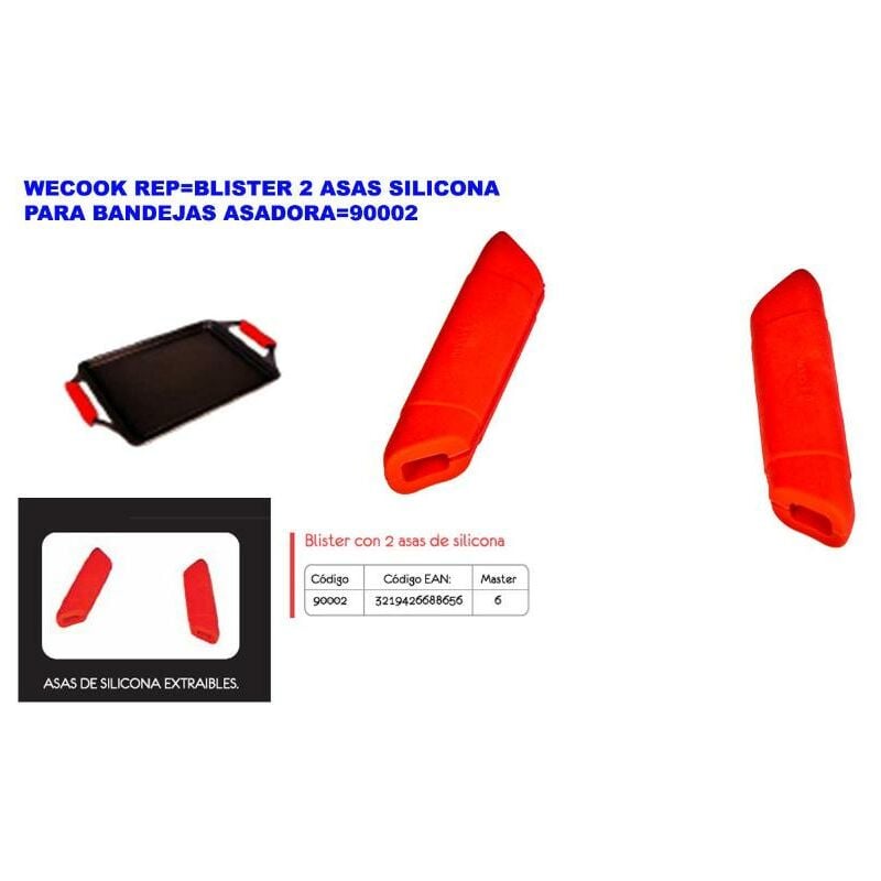 

wecook rep blister 2 asas silicona para bandejas asadora 90002 - Mibricotienda