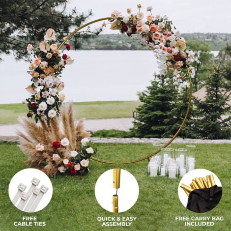95'' Iron Arch Way Assemble Door Wedding Party Bridal Prom Garden Floral Gate UK 