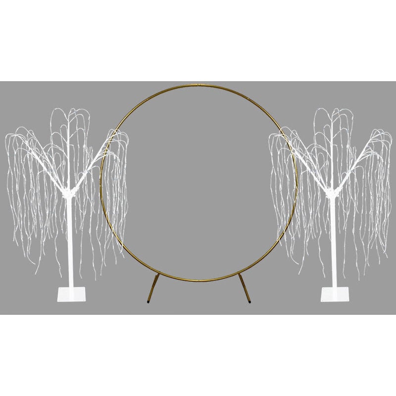 Wedding Moongate Gold Arch 2m/ 200cm & 2 x Weeping Willow Light