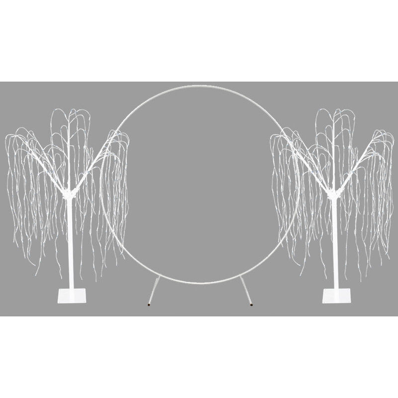 Wedding Moongate White Arch 2m/ 200cm & Weeping Willow Light Up
