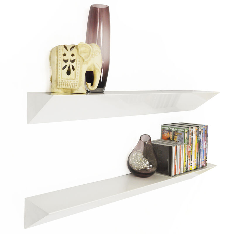 Watsons - WEDGE - Wall Mounted 3ft / 90cm Floating Chunky Shelves - Pack of 2 - White