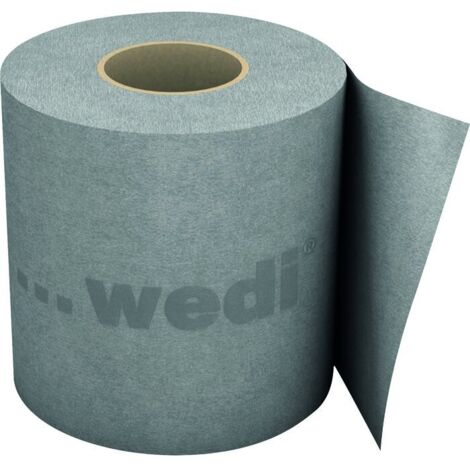 Wedi – Bande d'étanchéité feutre double face 10m x 120mm x 0,7mm – Résistance à l'eau > 1,5 bar – Pour chapes et plaques de plâtre - 10mx120mmx1mm