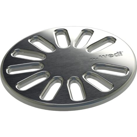 Wedi – Grille d’écoulement ronde 115x5mm en acier inoxydable – Pour systèmes d’écoulement Fundo – Débit max élevé – 676800034