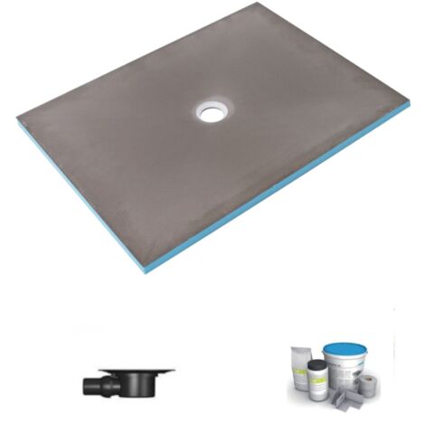 WEDI Receveur à carreler écoulement centré 150 x 90 cm Fundo Primo + écoulement horizontal grille carrée + kit d'étanchéité