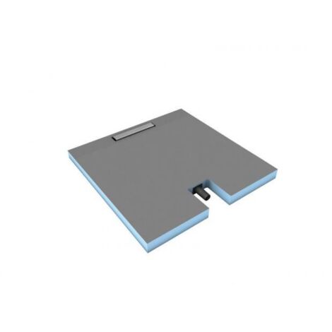 Wedi - Receveur à carreler Wedi Fundo Plano Linea avec barrette courte 90 x 90 cm