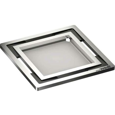 Wedi – Receveur de douche à carreler 115x115x5mm – Grille d’écoulement inox brossé pour carrelage faible épaisseur – 676800054