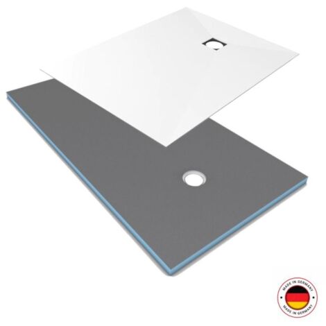 Wedi – Receveur de douche à carreler 120 x 90 cm – Épaisseur 4 cm – Écoulement excentré – Noyau en mousse de polystyrène – Installation facile