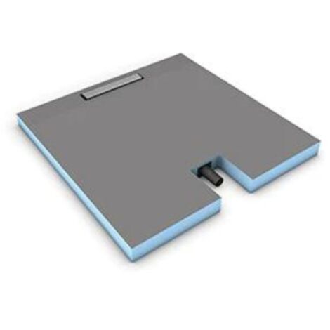 Wedi – Receveur de douche à carreler 120 x 90 cm – Extra plat avec système d'écoulement intégré – Compatible grands carreaux – Mousse dure en polystyrène expansé