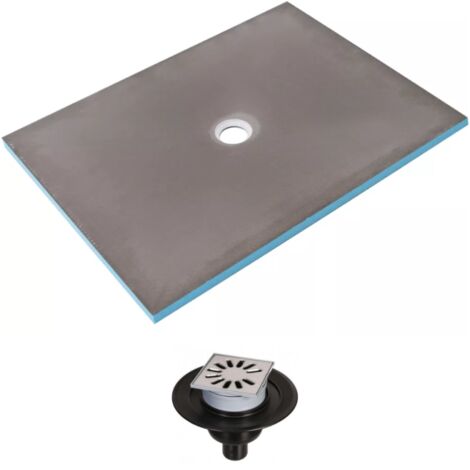 Wedi – Receveur de douche à carreler 180 x 90 cm – Écoulement centré – Bonde verticale incluse – Épaisseur 4 cm – 100% étanche