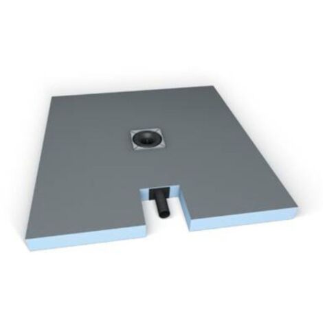 Wedi – Receveur de douche à encastrer 90 x 90 cm – Écoulement centré – Siphon extra-plat DN 40 – Pente préformée pour étanchéité PMR