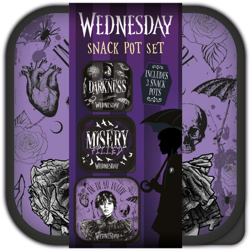 Wednesday boites à goûter 3 in 1 snack pots blue sky studios