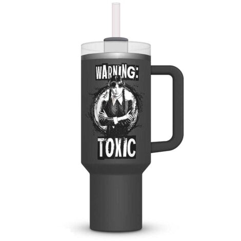 Wednesday Metall-Reisebecher mit Strohhalm – 1130 ml