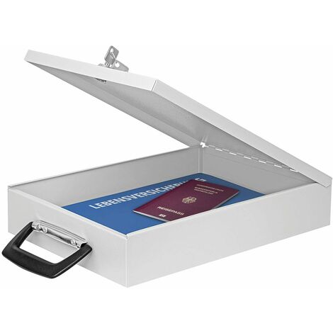 Wedo 1021537 Cassetta Documenti A4, 35.5 x 26.0 x 6.7cm, Grigio