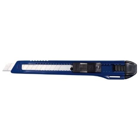WEDO 78009 CUTTER ECOLINE 9 MM, FESTSTELLBARE KLINGE, SCHIEBERASTER, ABBRECHHILFE, ABS KUNSTSTOFFGEHÄUSE, BLAU