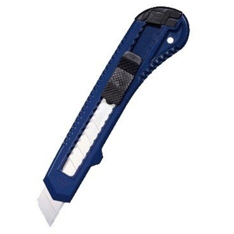 WEDO 78018 CUTTER ECOLINE 18 MM, FESTSTELLBARE KLINGE, SCHIEBERASTER, ABBRECHHILFE, ABS KUNSTSTOFFGEHÄUSE, BLAU