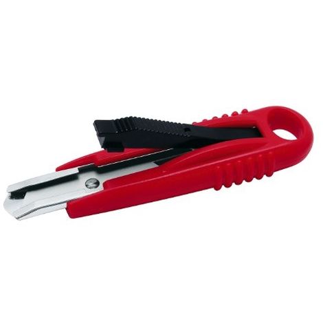 WEDO - CUTTER SAFETY STANDARD, LAME: 18 MM, ROUGE NOIR, RETRAIT AUTOMATIQUE DE LA LAME, MANCHE EN PLASTIQUE ABS, MUNIE D'UN SU