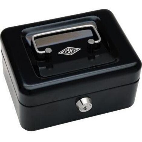 WEDO Geldkassette WEDO® 15,2 x 8 x 11,5 cm (B x H x T) 1 Fach für Banknoten 4 Fächer für Hartgeldmit Schloss Stahl schwarz