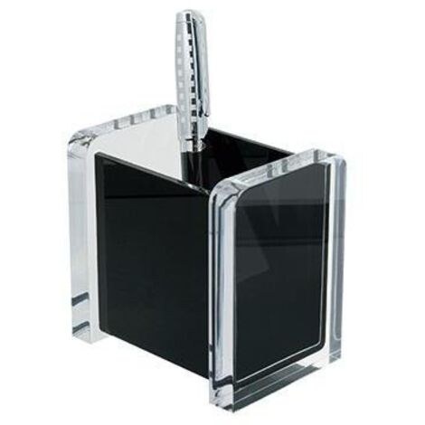 WEDO Stifteköcher WEDO® Acryl Exklusiv 9,4 x 9,4 x 6,5 cm (B x H x T) Acryl glasklar/schwarz
