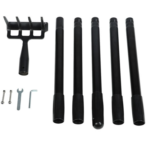 Weeding Rake Adjustable Length Stainless Steel Ergonomic Handle Hand Rake Garden Tool for Cultivating Loosening 5 Sections