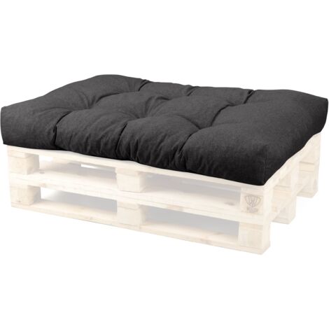 WEELOV Coussin pour palette, matelas, jardin et maison, moderne siège palette:Lot de 1 (siège), BLACK-UV (noir-UV)