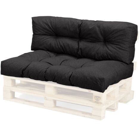 WEELOV Coussin pour palette, matelas, jardin et maison, moderne siège palette:Lot de 2, BLACK-UV (noir-UV)