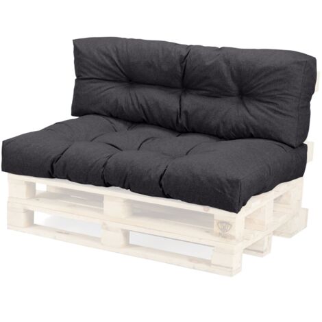 WEELOV Coussin pour palette, matelas, jardin et maison, moderne siège palette:Lot de 2, GRAFIT (graphite)