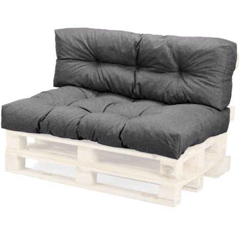WEELOV Coussin pour palette, matelas, jardin et maison, moderne siège palette:Lot de 2, GREY-UV (gris-UV)
