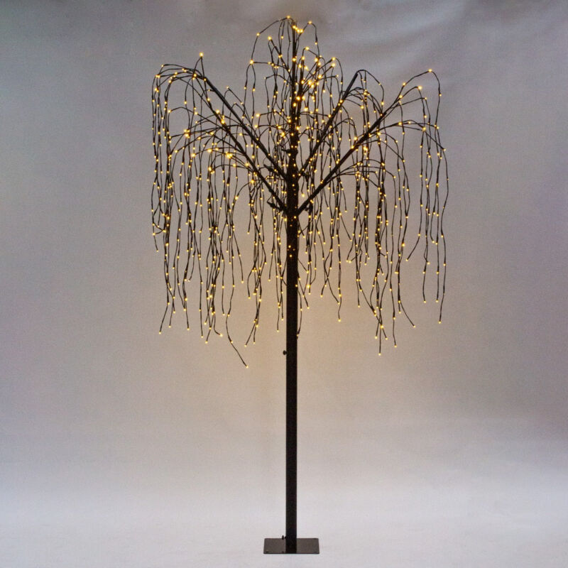 Weeping Willow Tree Black 240cm - Warm White