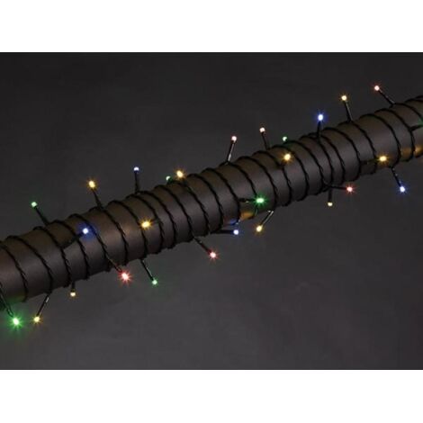 WEGA LED - 12 m - 80 lampade multicolor - filo verde - 24 V
