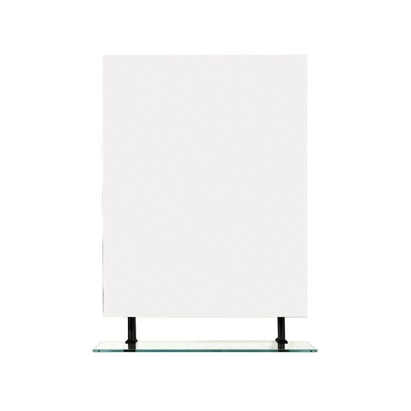 WEGA Miroir avec étagère 700x800mm, noir mat