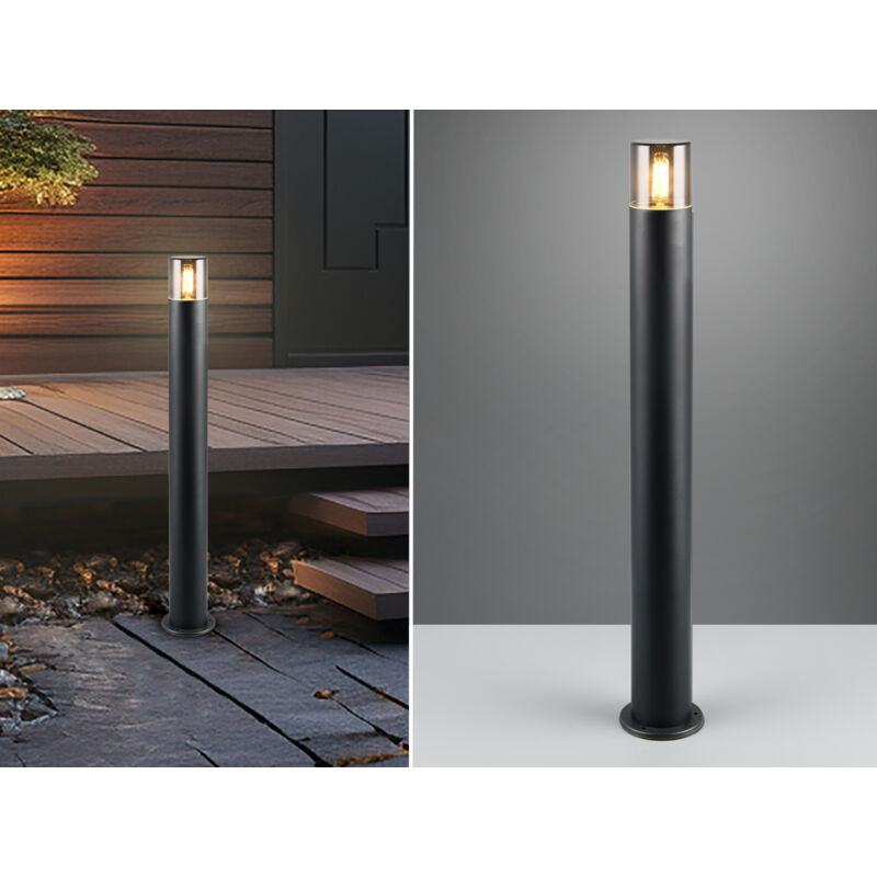 Trio Leuchten - Wegeleuchte Hoosic Aus Aluminium In Schwarz / Rauchfarbig, Höhe 80cm
