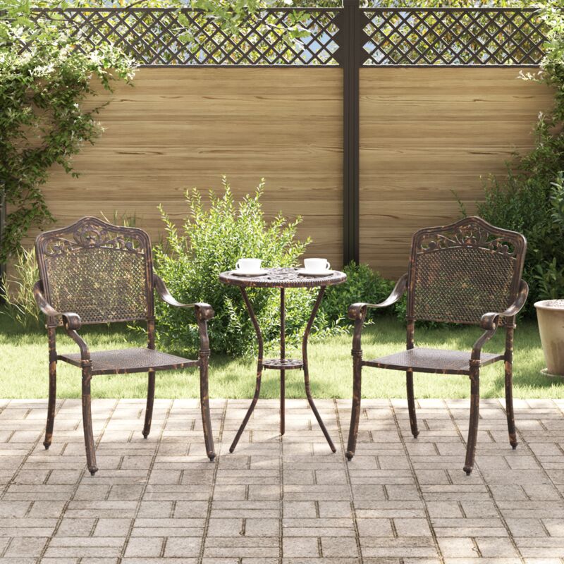 Gartenstuhl 2 Pcs Bronzefarben 55 X 56, 5 X 91cm Aluminium Vidaxl