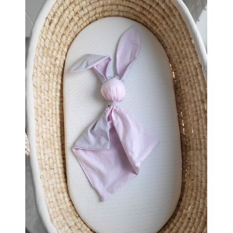Weiche Baumwolldecke mit Häschenmotiv – Rosa/Grau