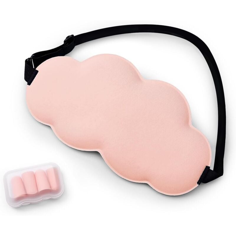 Image of Weiche, blickdichte Schlafmaske für Seitenschläfer mit verstellbarem Gummiband (rosa)