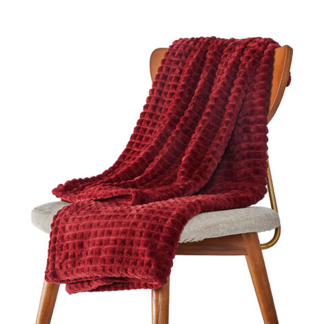Weiche Flanell-Wohndecke (300 g/m²), multifunktional – Größe 127 x 152 cm oder 150 x 200 cm, Farben Beige/Grau/Rot/Gelb – 1 Stück
