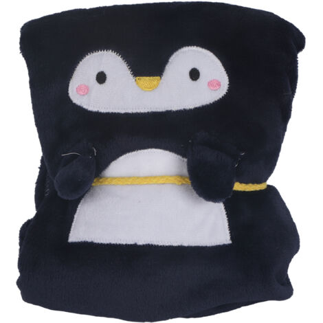 Weiche Fleecedecke in Form eines blauen Pinguins, ideal für Sofa, Büro oder Studentenwohnheim, 80 x 100 cm